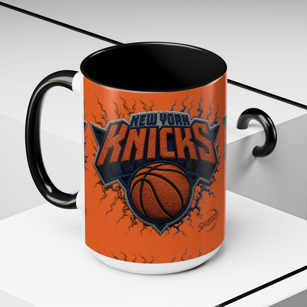 New York Knicks Basketball Accent Coffee Mug — 11/15oz Orange & Black