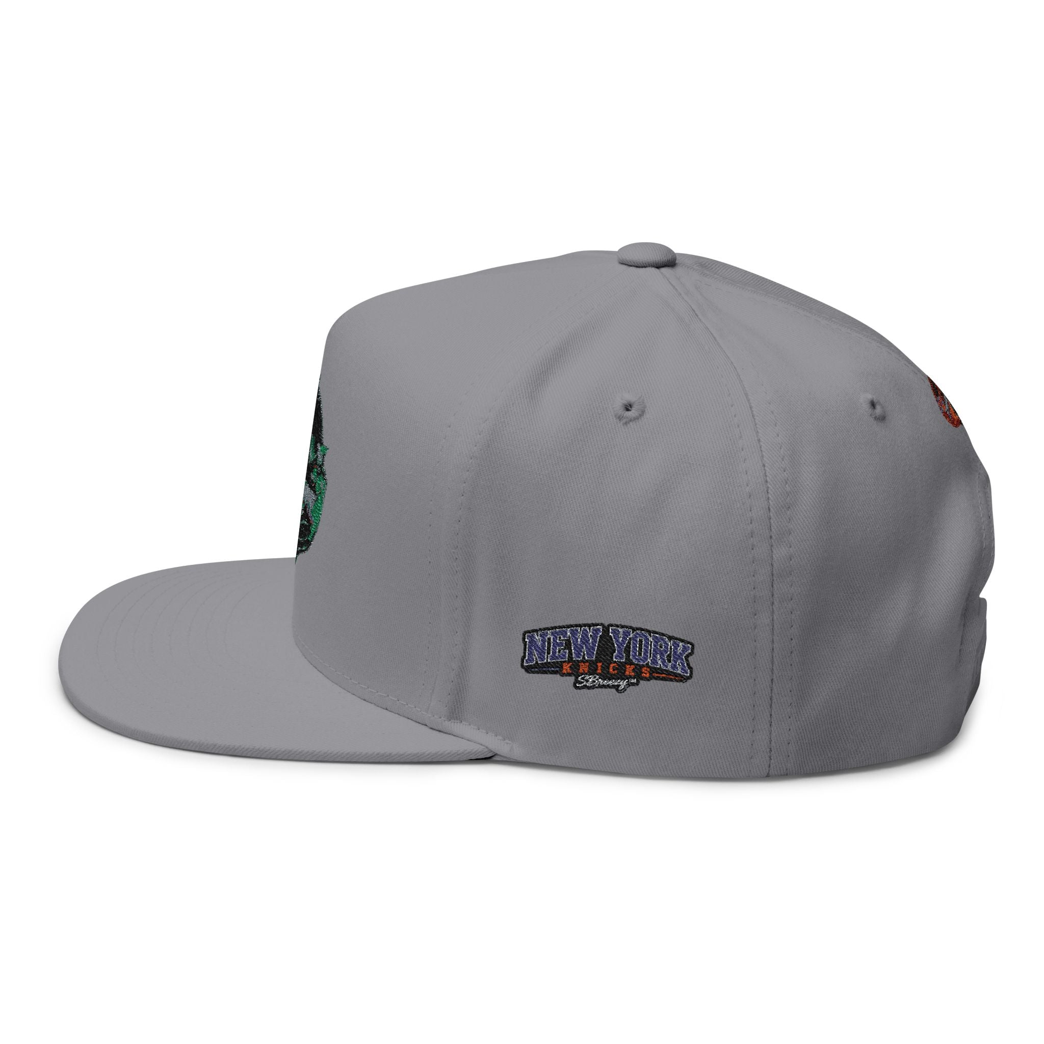 Embroidered Flat Bill Cap — Vintage Split Shield Logo Snapback