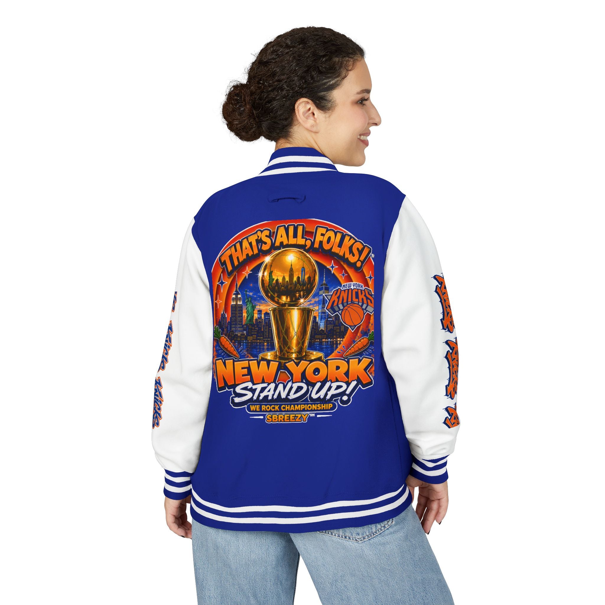 Knicks Championship Letterman Jacket — "That's All, Folks!" New York Stand Up