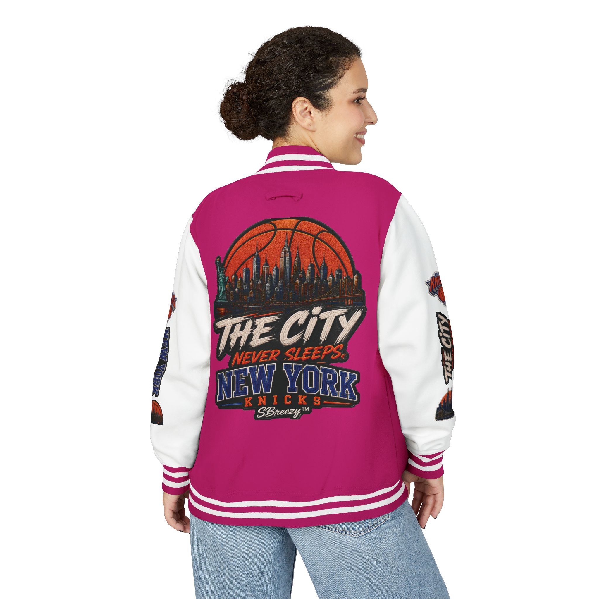 Letterman Jacket — 'The City Never Sleeps' New York Knicks Varsity Jacket