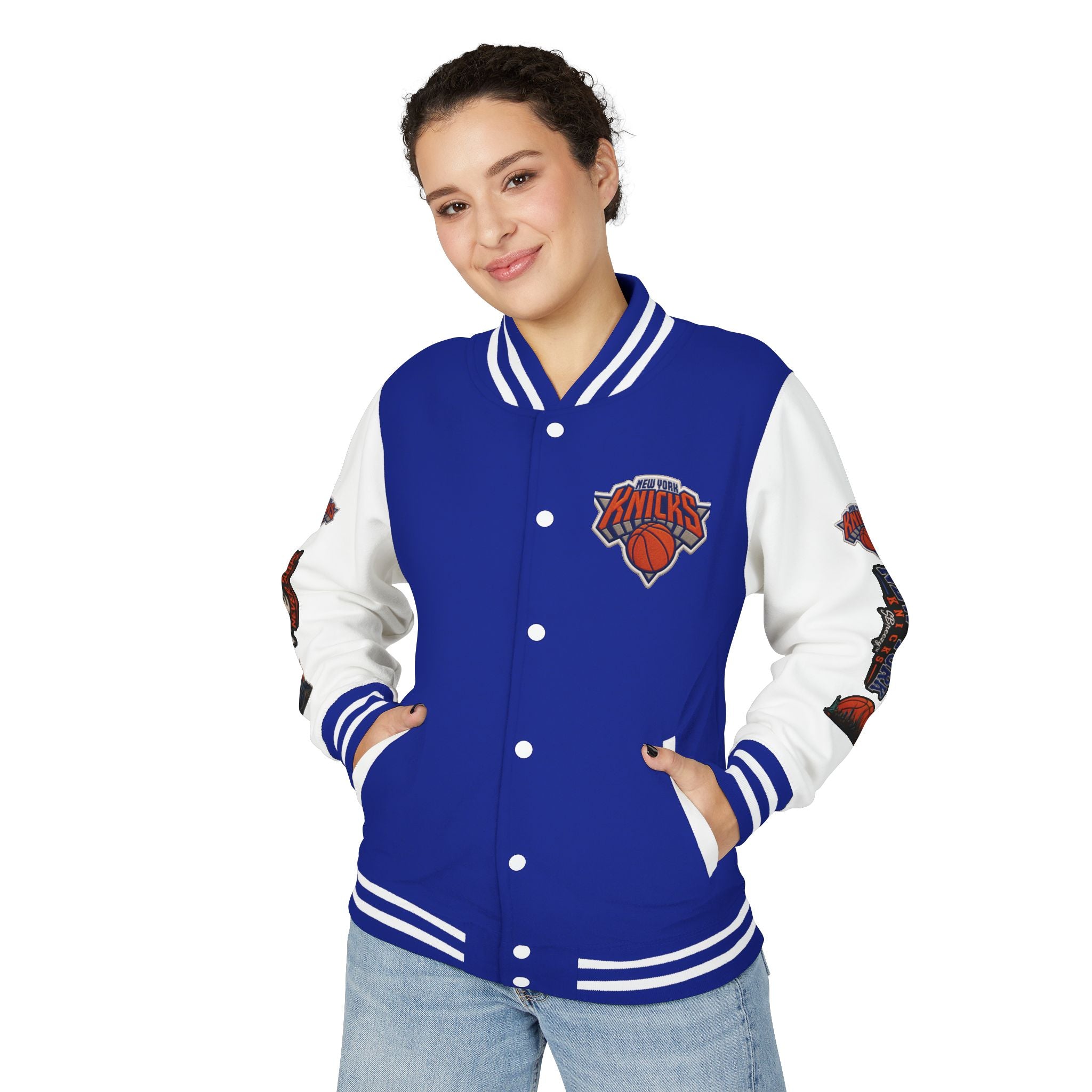Letterman Jacket — 'The City Never Sleeps' New York Knicks Varsity Jacket