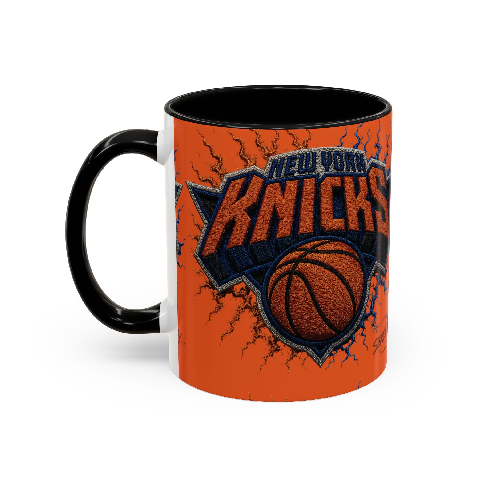 New York Knicks Basketball Accent Coffee Mug — 11/15oz Orange & Black