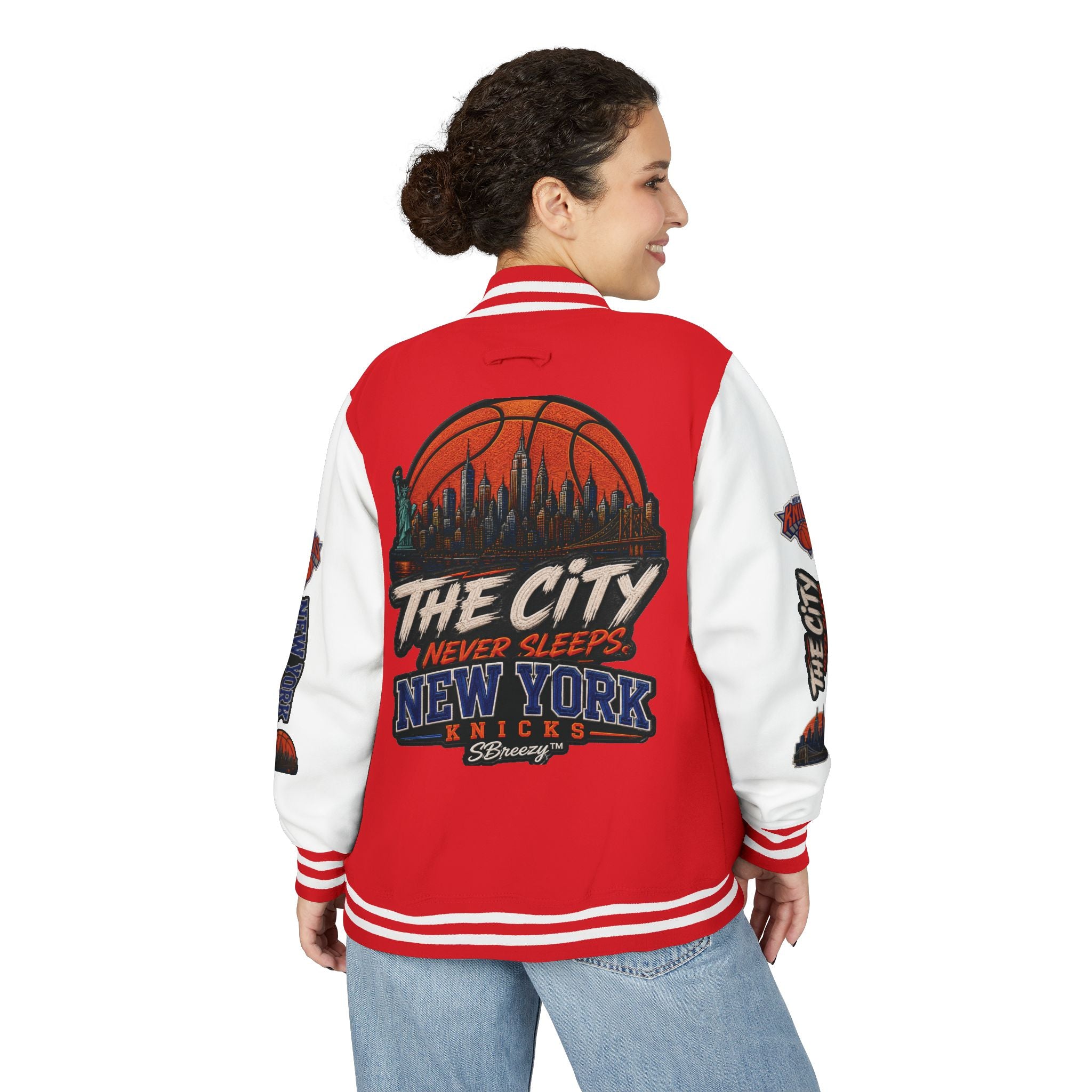 Letterman Jacket — 'The City Never Sleeps' New York Knicks Varsity Jacket