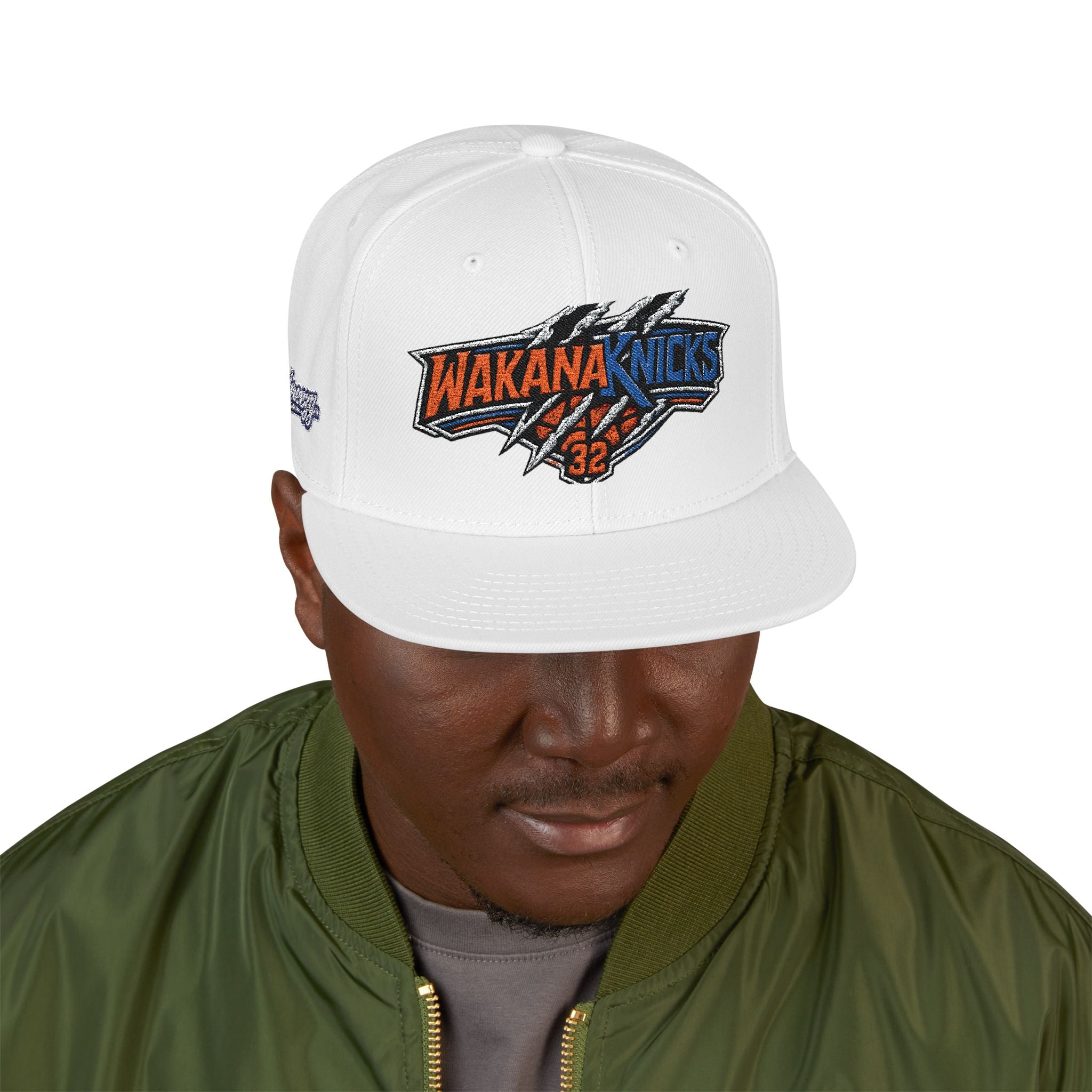 New York Knicks Embroidered Snapback Hat — Retro Team Logo Cap