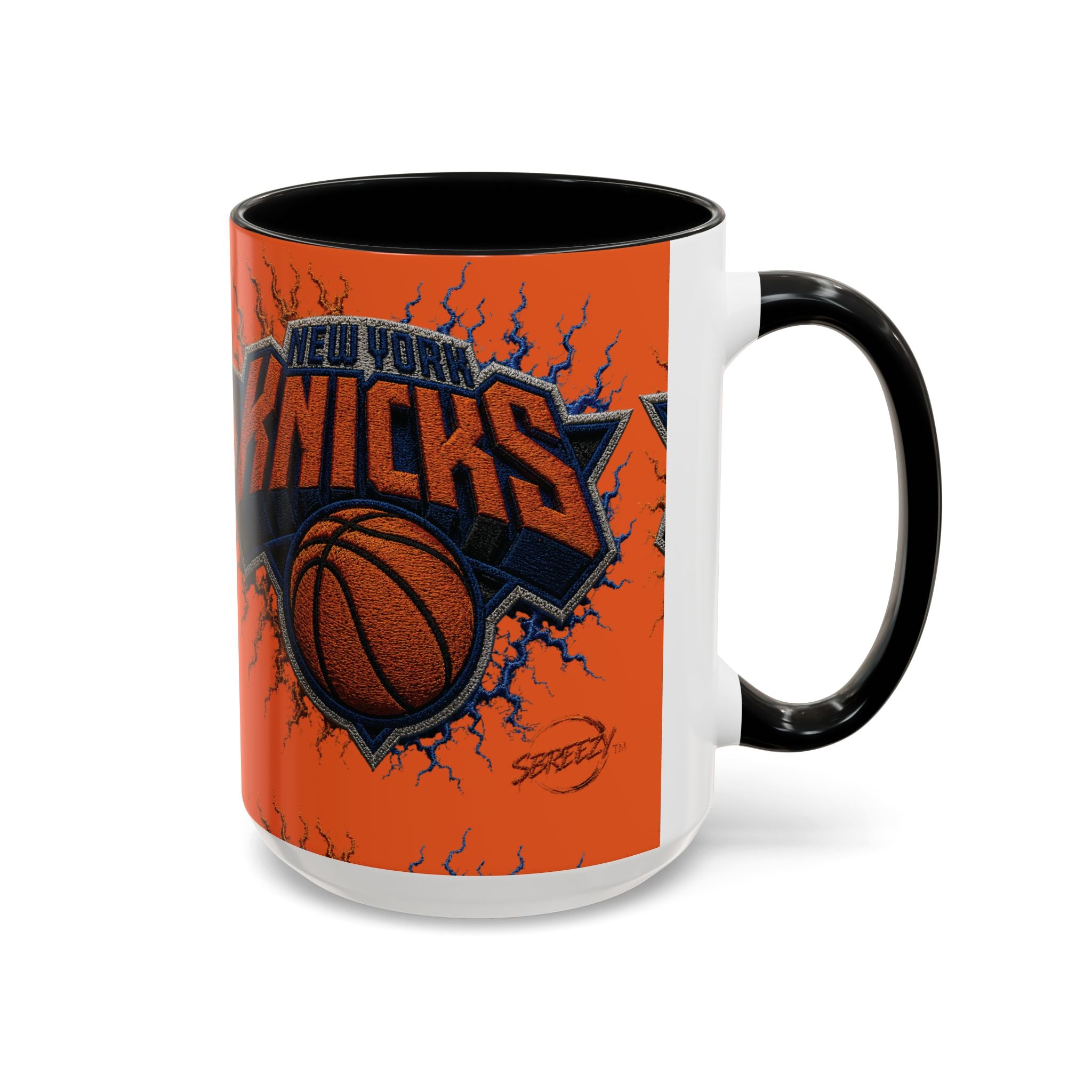 New York Knicks Basketball Accent Coffee Mug — 11/15oz Orange & Black