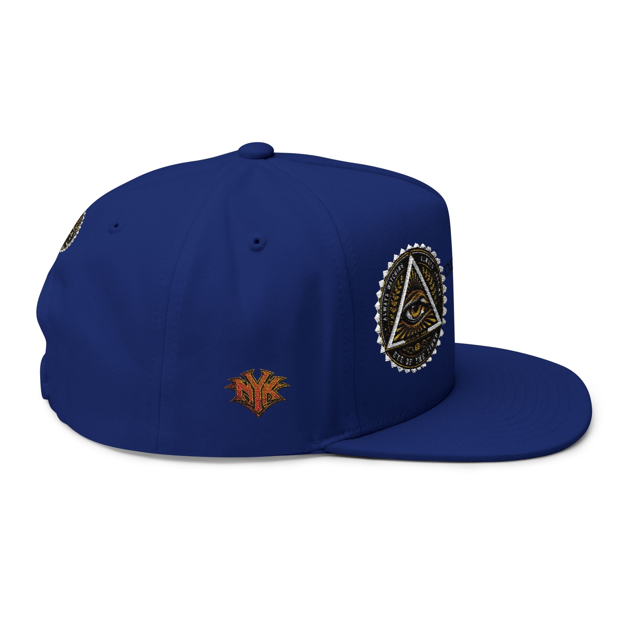 All-Seeing Eye Embroidered Flat Bill Cap — "KNICKS LIFE" Streetwear Snapback