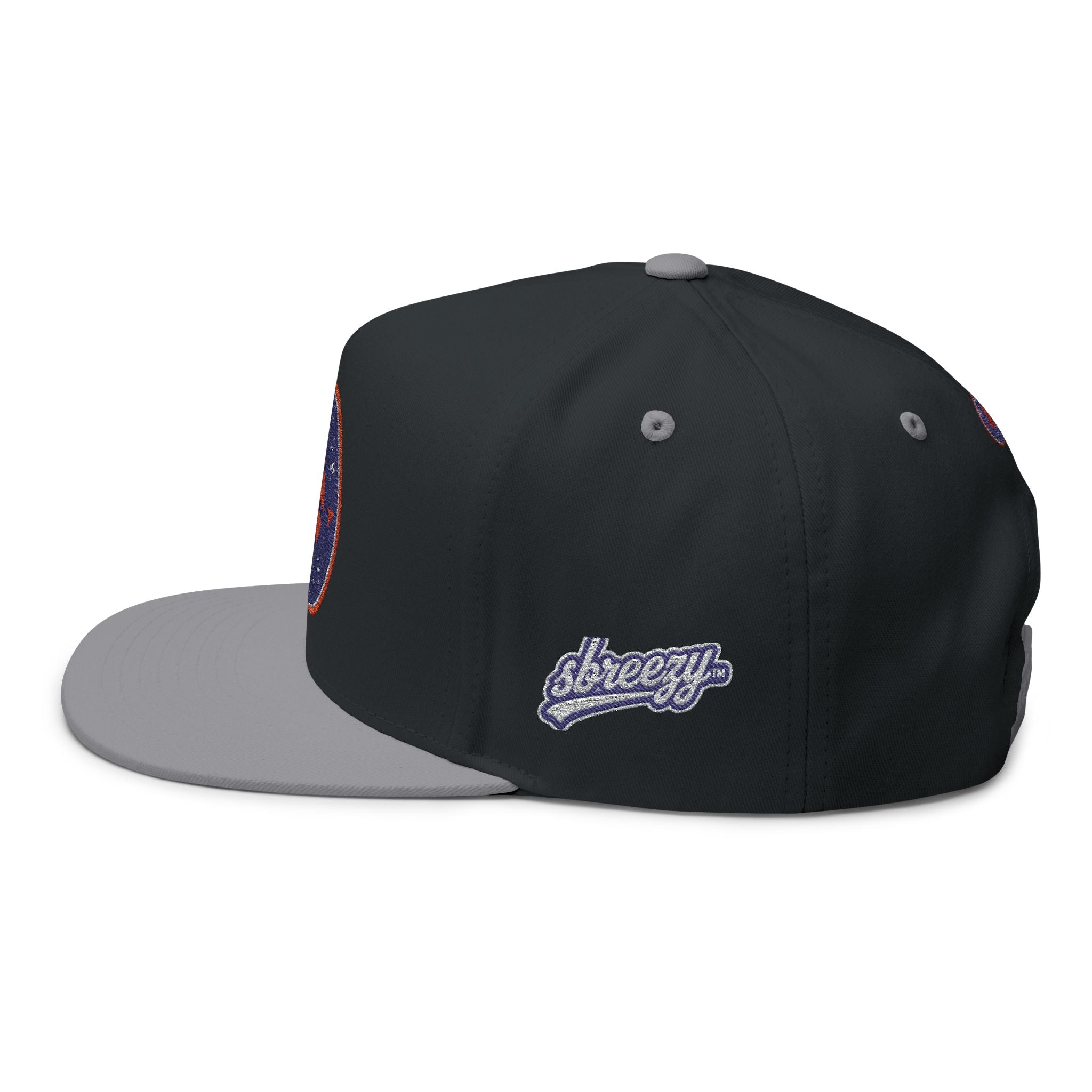 Embroidered Flat Bill Cap — New York Knicks Basketball Logo Snapback
