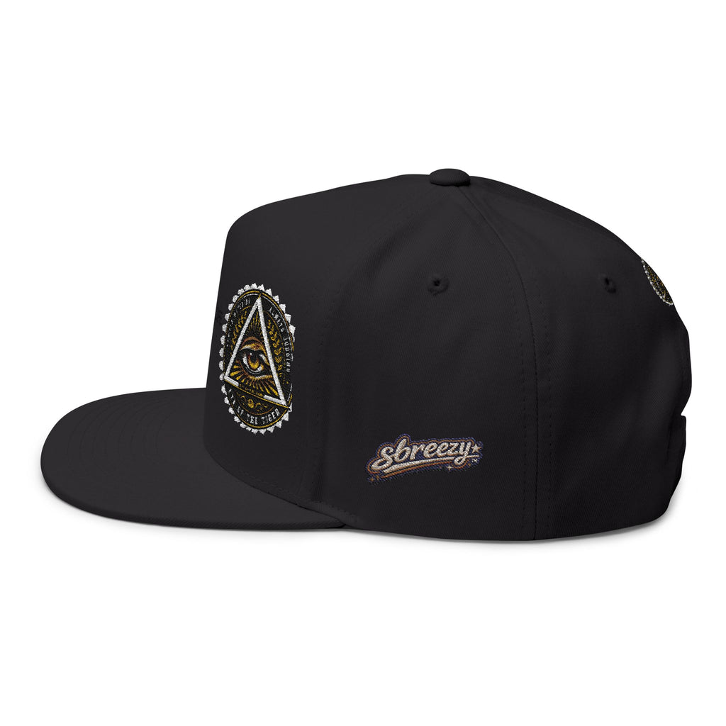 All-Seeing Eye Embroidered Flat Bill Cap — "KNICKS LIFE" Streetwear Snapback