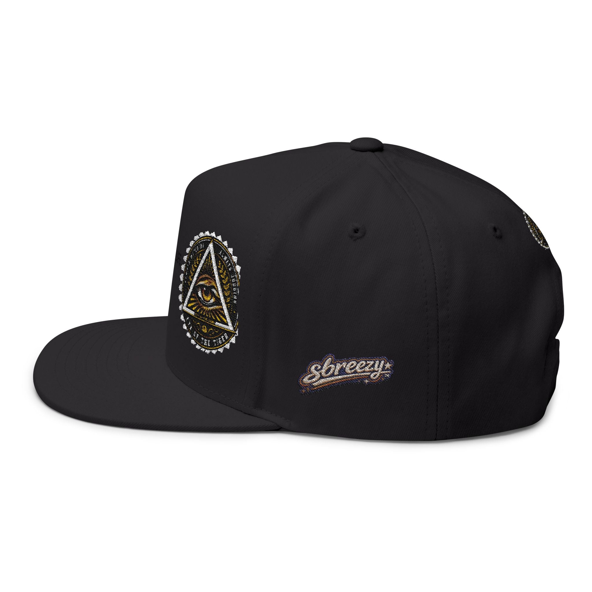 All-Seeing Eye Embroidered Flat Bill Cap — "KNICKS LIFE" Streetwear Snapback