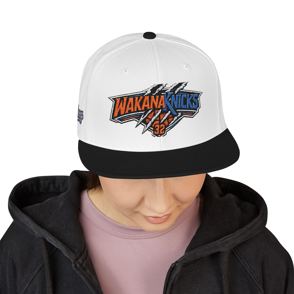 New York Knicks Embroidered Snapback Hat — Retro Team Logo Cap