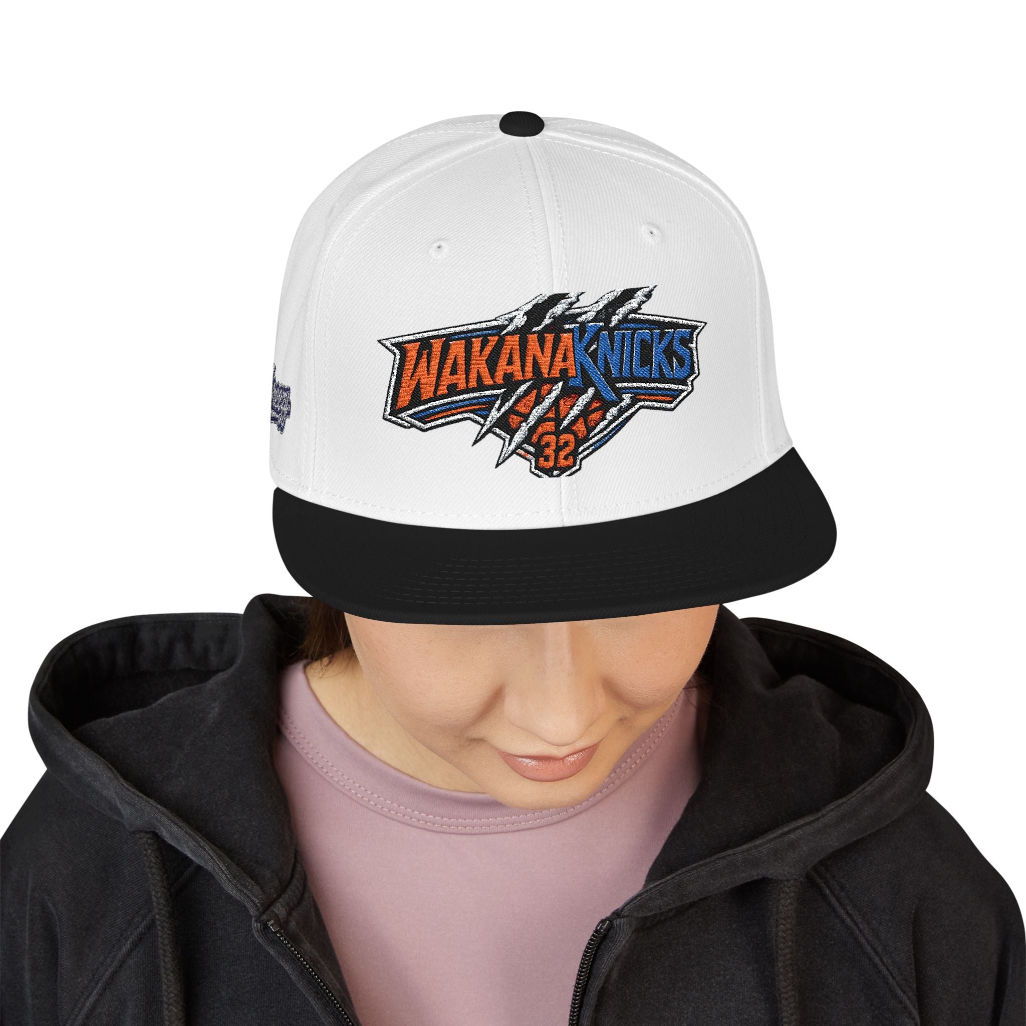 New York Knicks Embroidered Snapback Hat — Retro Team Logo Cap