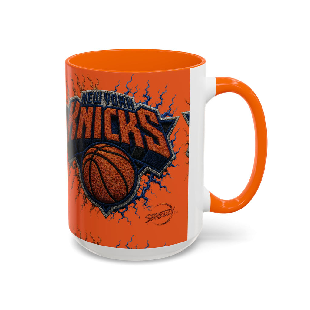 New York Knicks Basketball Accent Coffee Mug — 11/15oz Orange & Black