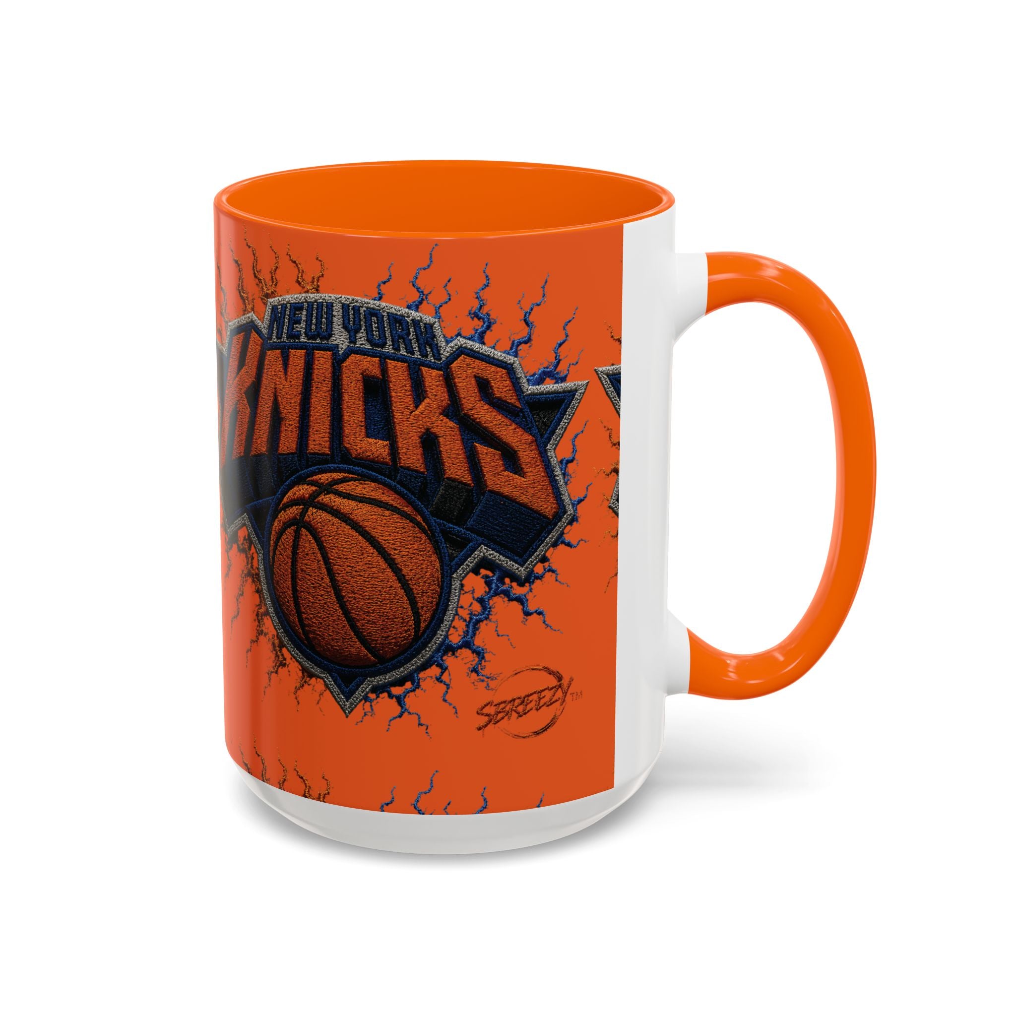 New York Knicks Basketball Accent Coffee Mug — 11/15oz Orange & Black