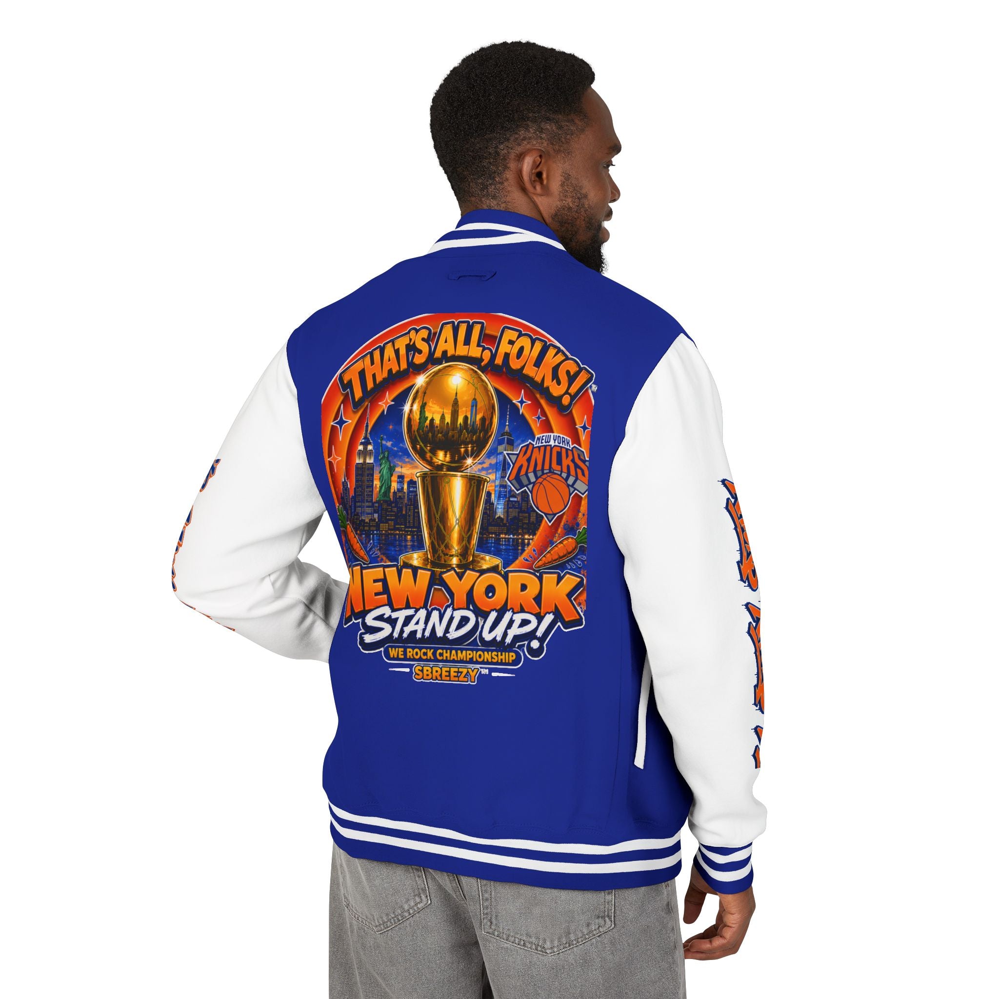 Knicks Championship Letterman Jacket — "That's All, Folks!" New York Stand Up