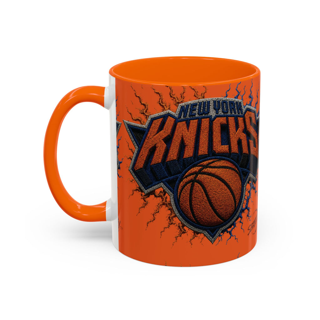 New York Knicks Basketball Accent Coffee Mug — 11/15oz Orange & Black