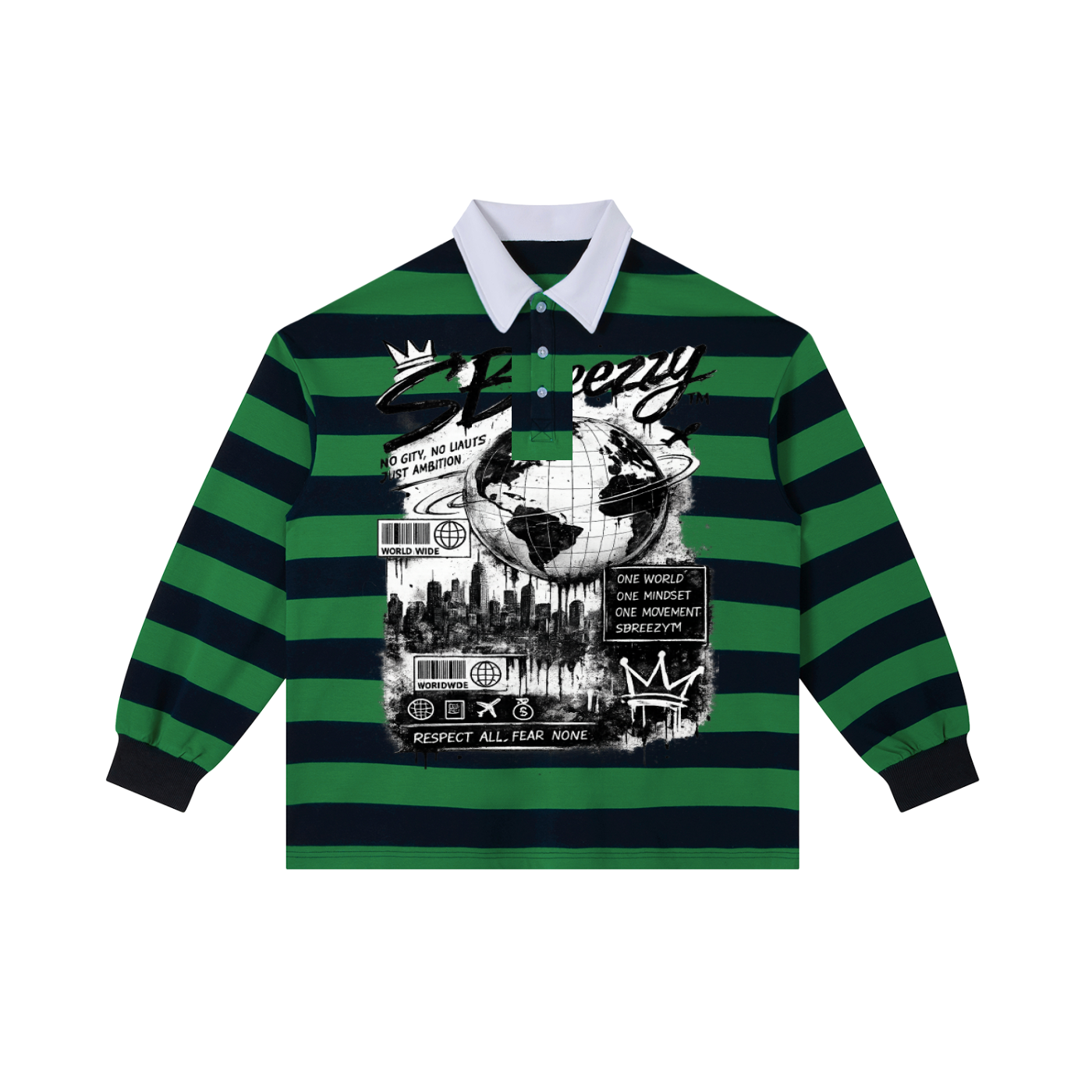 Sbreezy No Limits Color Block Stripe Polo Shirt