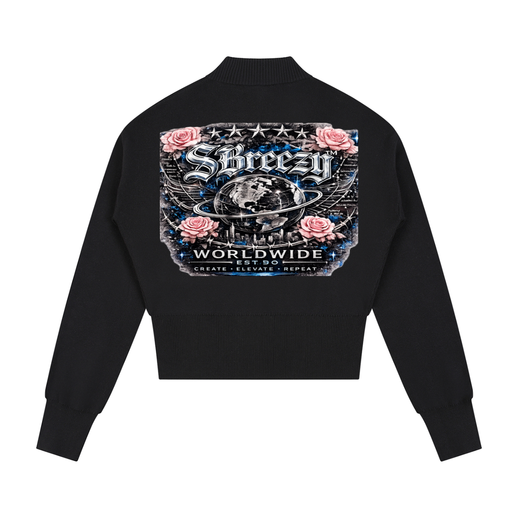 Sbreezy Women’s Mock Neck Zip Up Cardigan