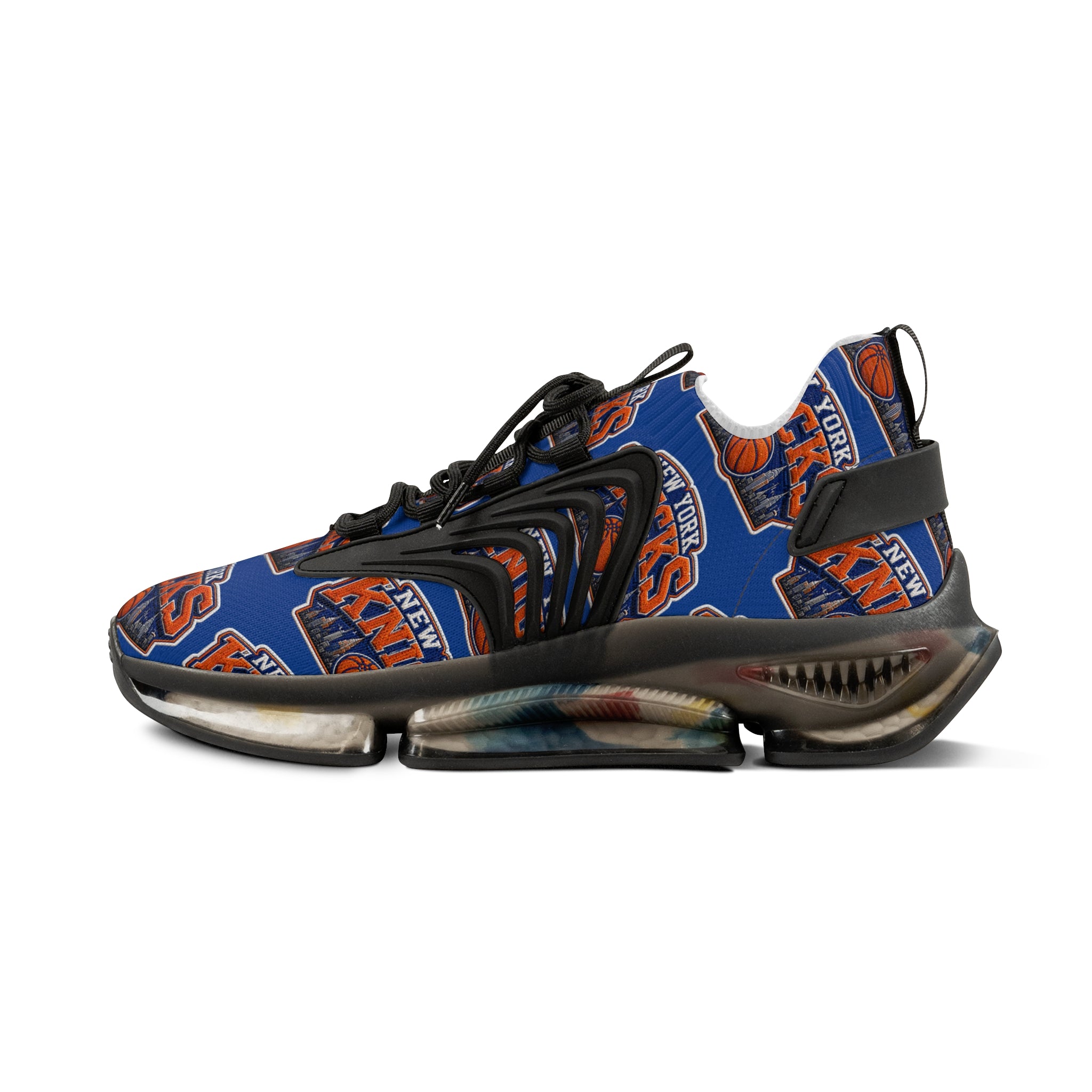 Knicks Basketball Mesh Sneakers — Men's Team Logo Athletic Shoes