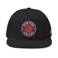 Embroidered Flat Bill Cap — New York Knicks Basketball Logo Snapback
