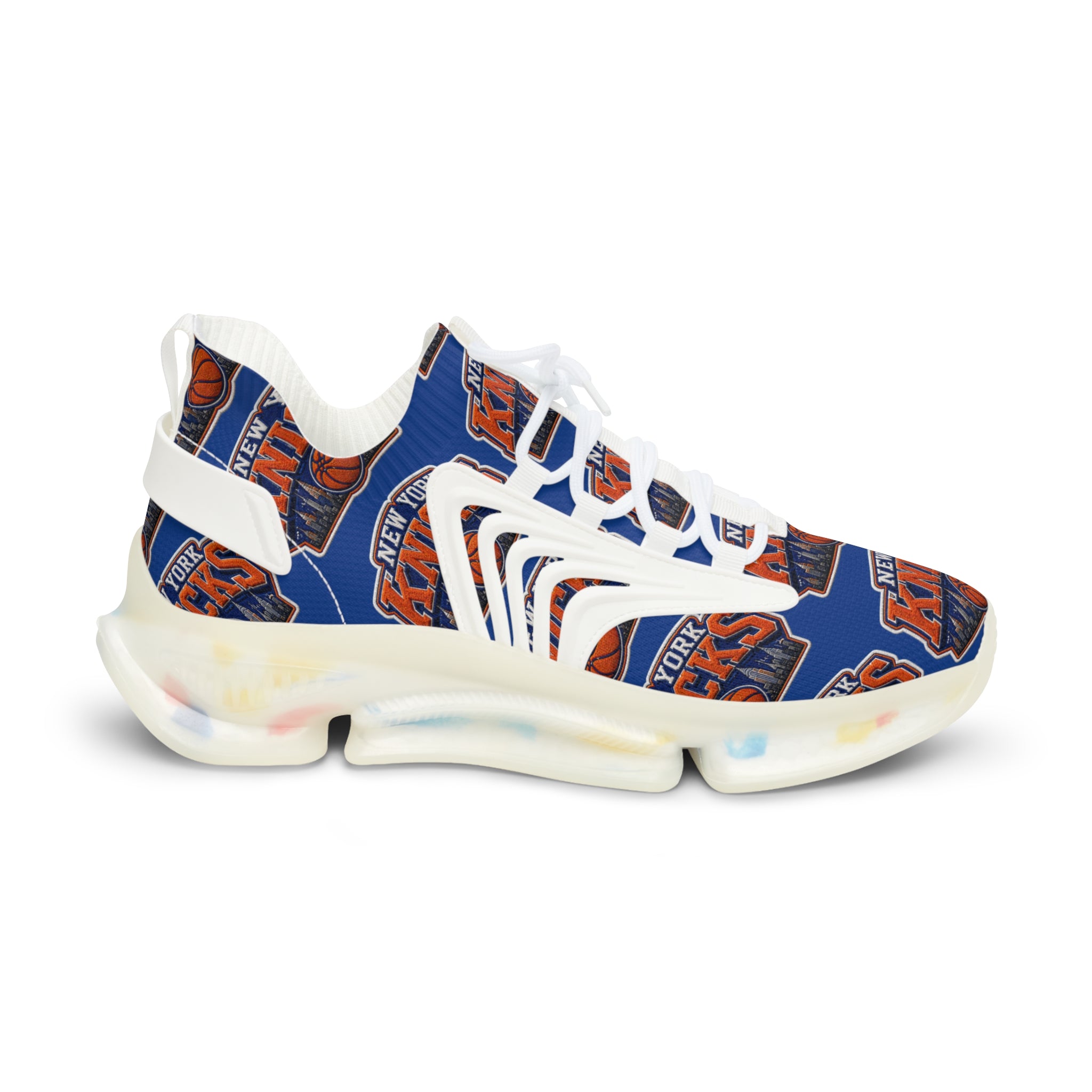 Knicks Basketball Mesh Sneakers — Men's Team Logo Athletic Shoes