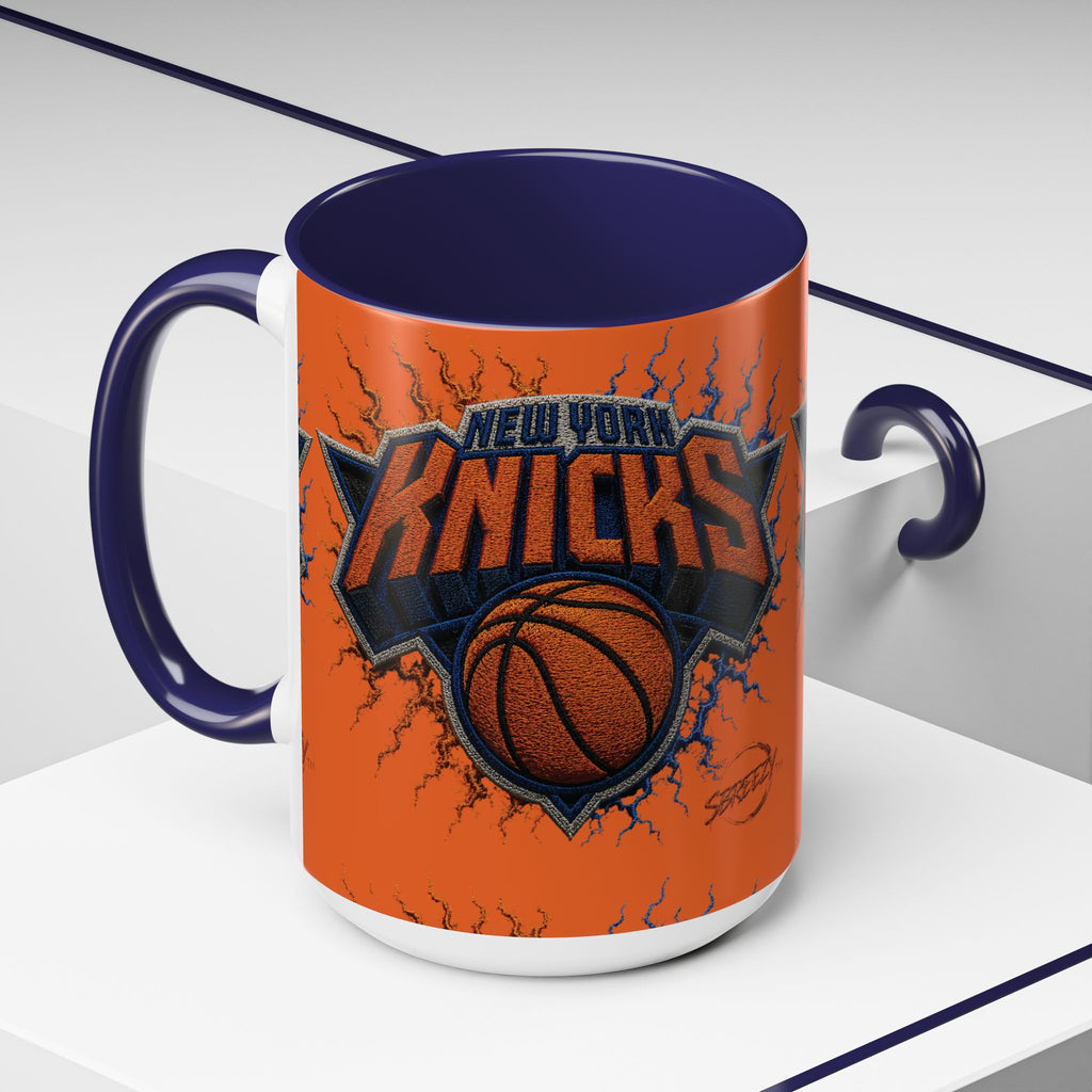 New York Knicks Basketball Accent Coffee Mug — 11/15oz Orange & Black