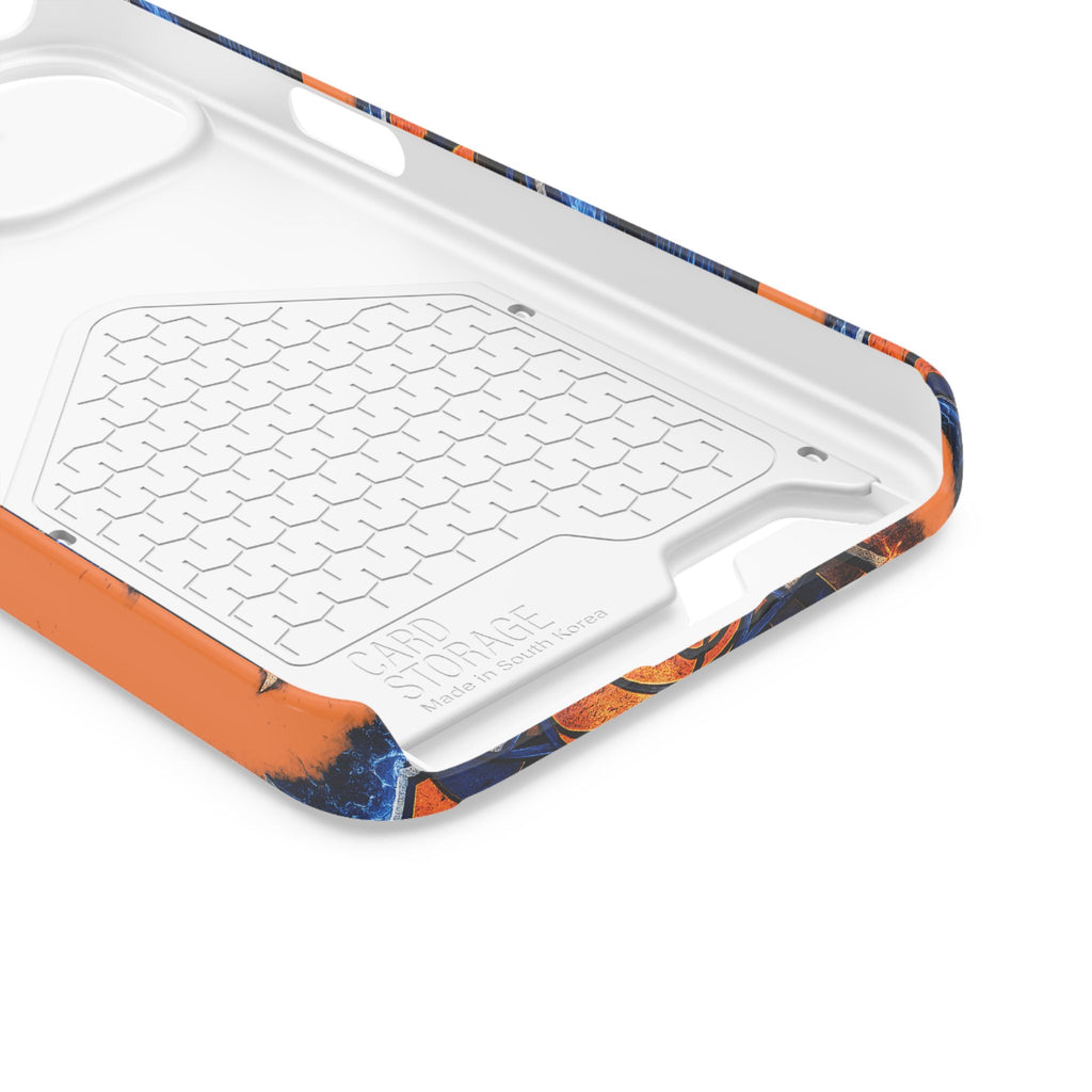 New York Knicks Card Holder Phone Case — Orange Team Logo Wallet Case