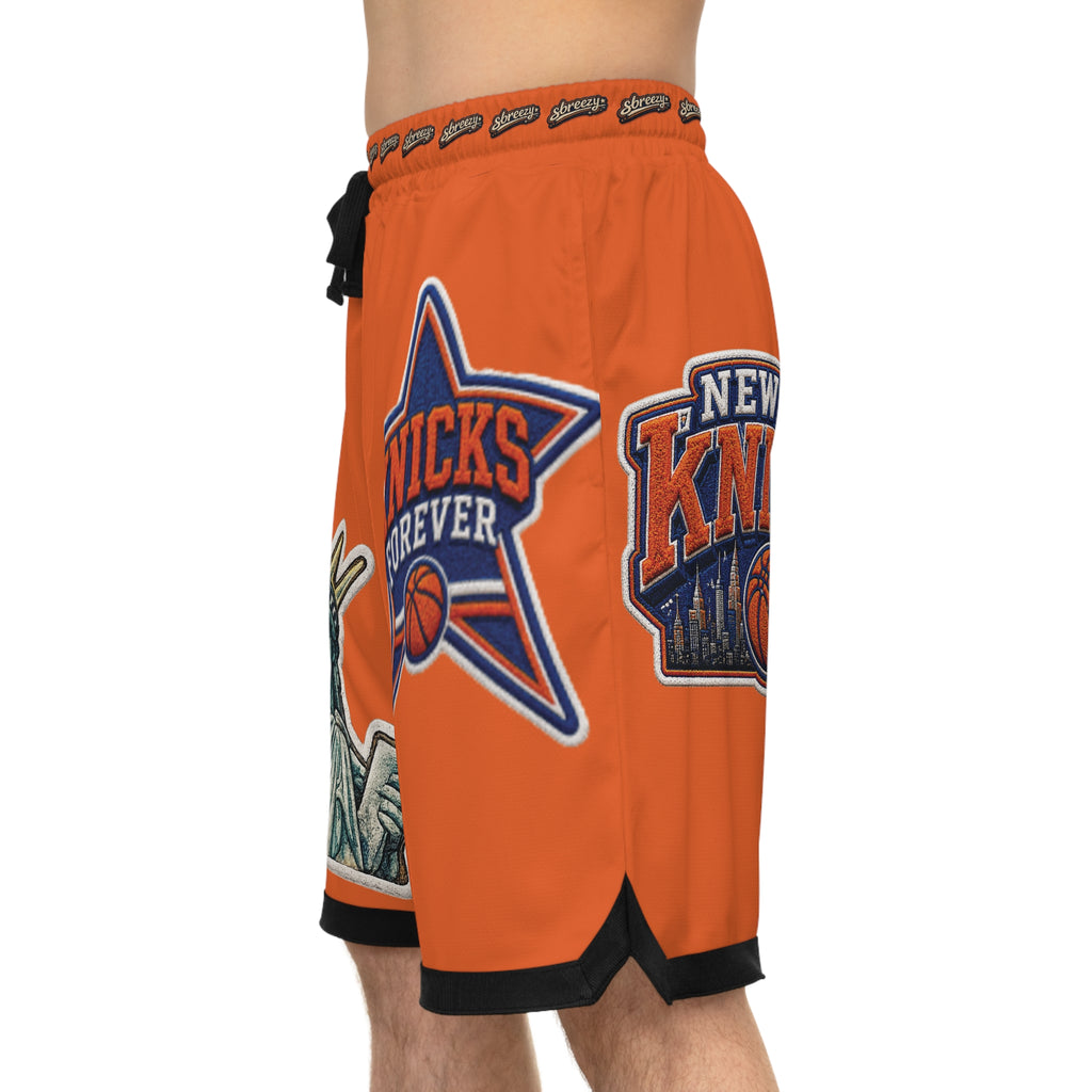 Knicks Forever Basketball Shorts — Orange NYC Liberty Rib Shorts
