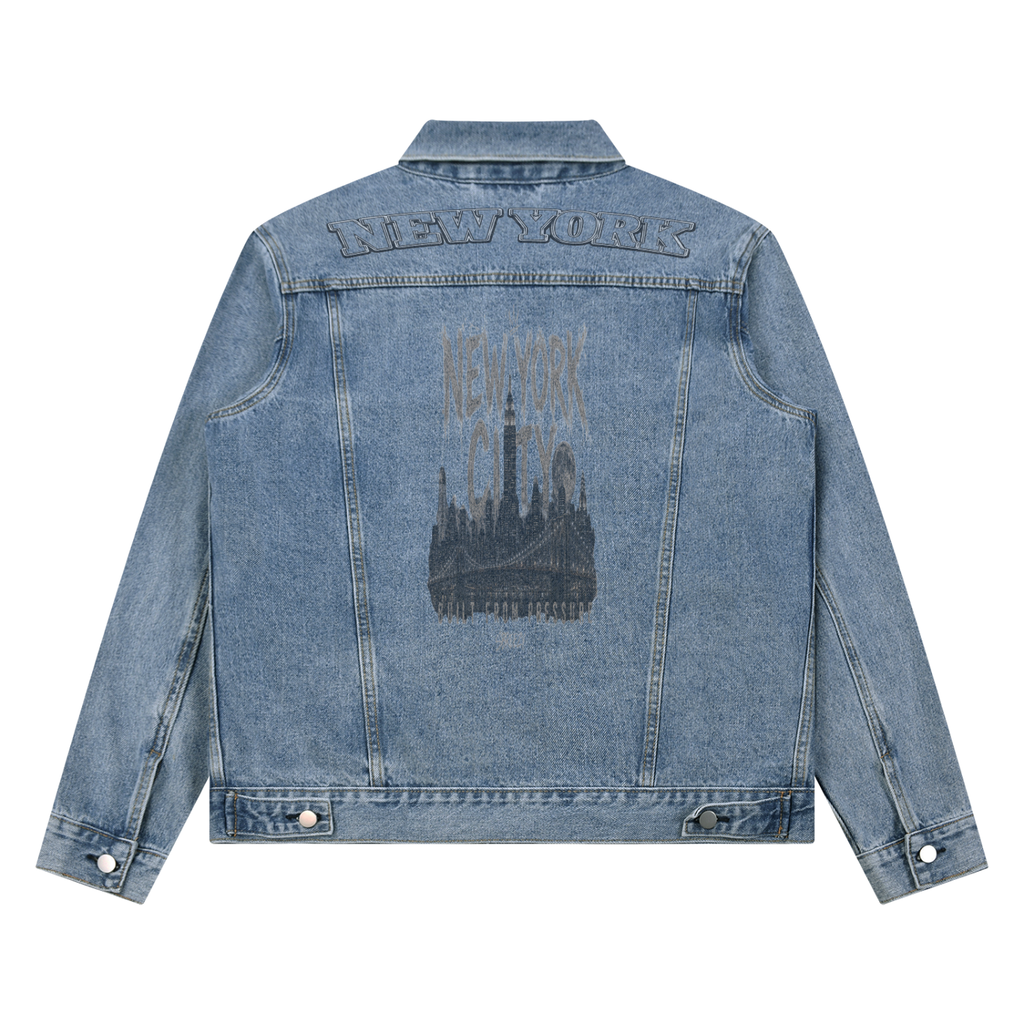 Nyc Unisex Vintage Wash Denim Jacket