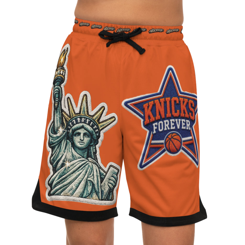 Knicks Forever Basketball Shorts — Orange NYC Liberty Rib Shorts