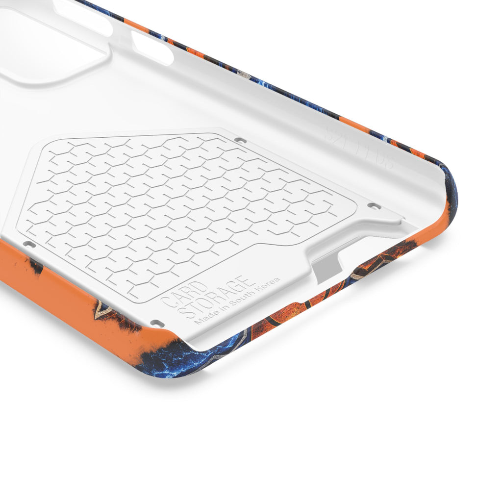 New York Knicks Card Holder Phone Case — Orange Team Logo Wallet Case