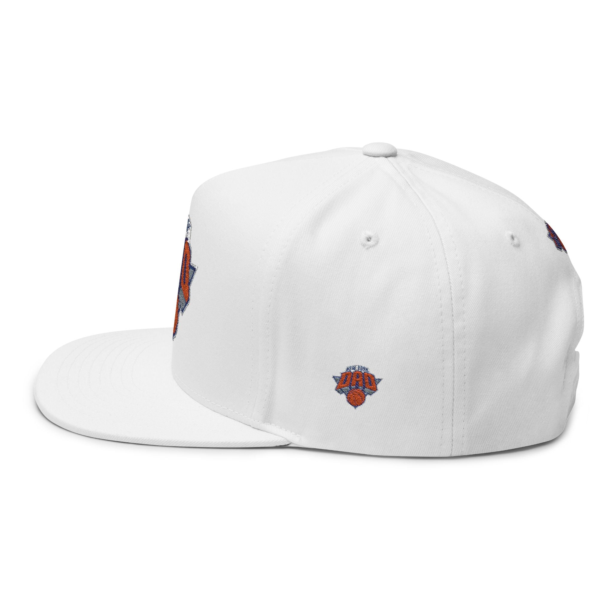 New York Dad Basketball Flat Bill Cap — Embroidered Sports Dad Hat