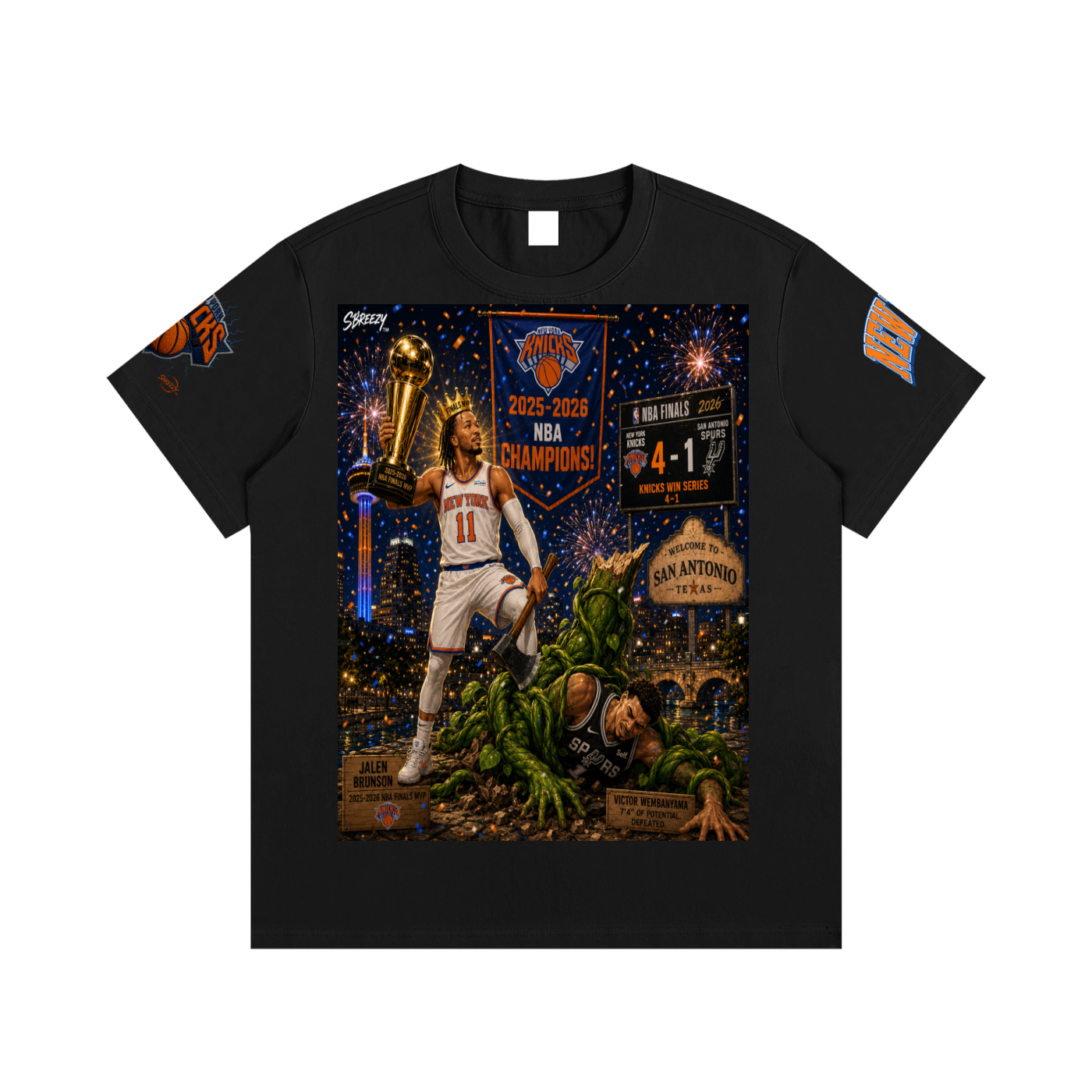 Jalen Brunson and the beanstalk alien T-Shirt