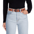 Knicks Sheriff Star Belt — Western Orange Badge Pattern Belt