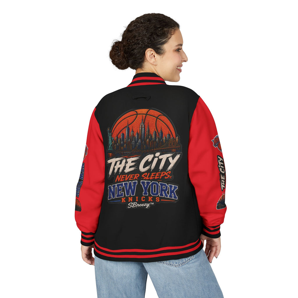 Letterman Jacket — 'The City Never Sleeps' New York Knicks Varsity Jacket