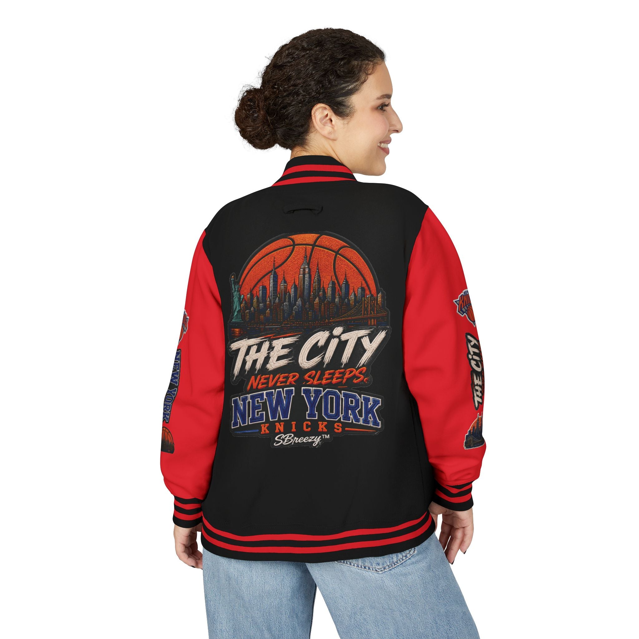 Letterman Jacket — 'The City Never Sleeps' New York Knicks Varsity Jacket