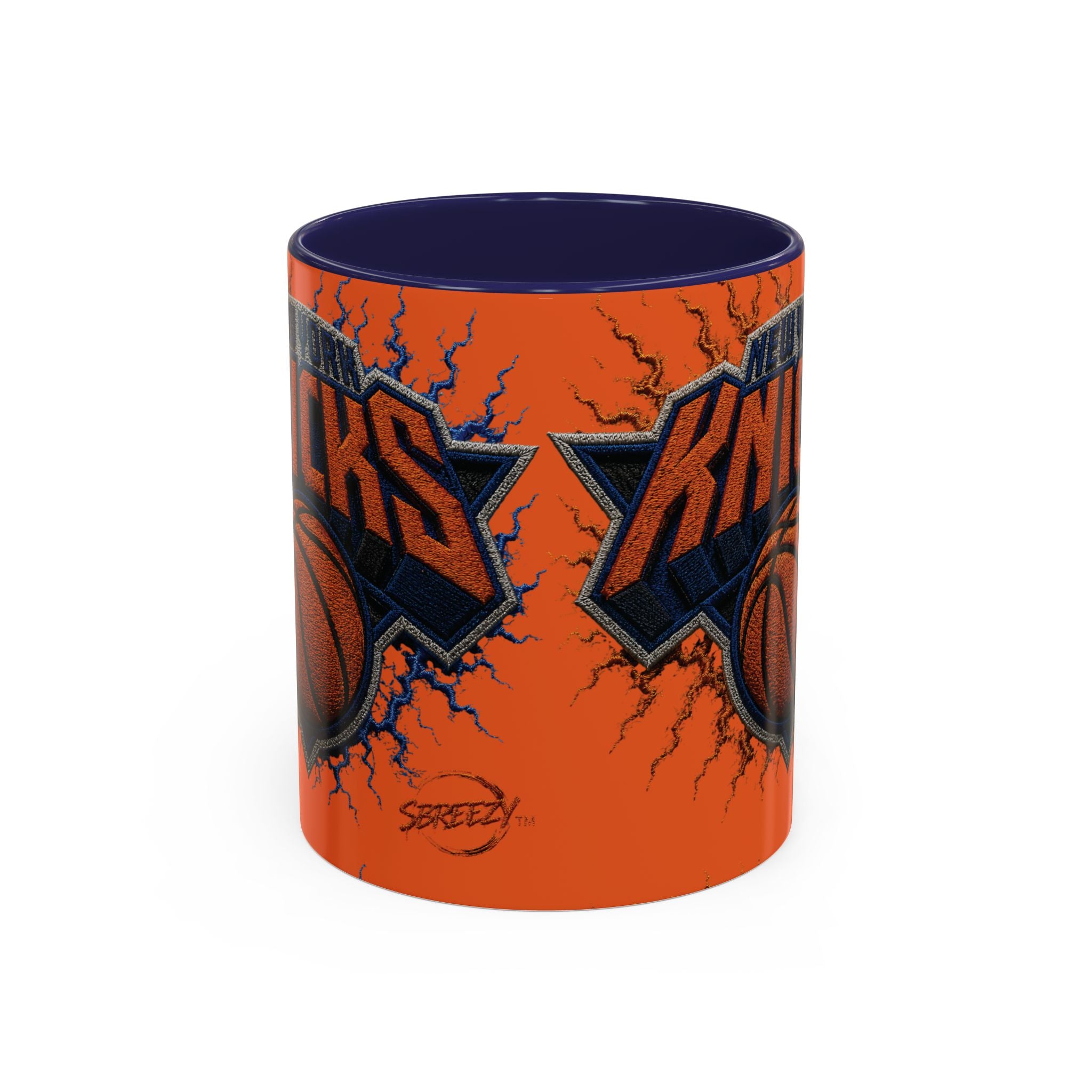 New York Knicks Basketball Accent Coffee Mug — 11/15oz Orange & Black