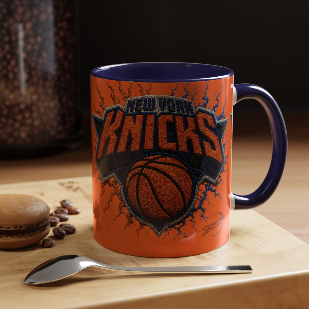 New York Knicks Basketball Accent Coffee Mug — 11/15oz Orange & Black