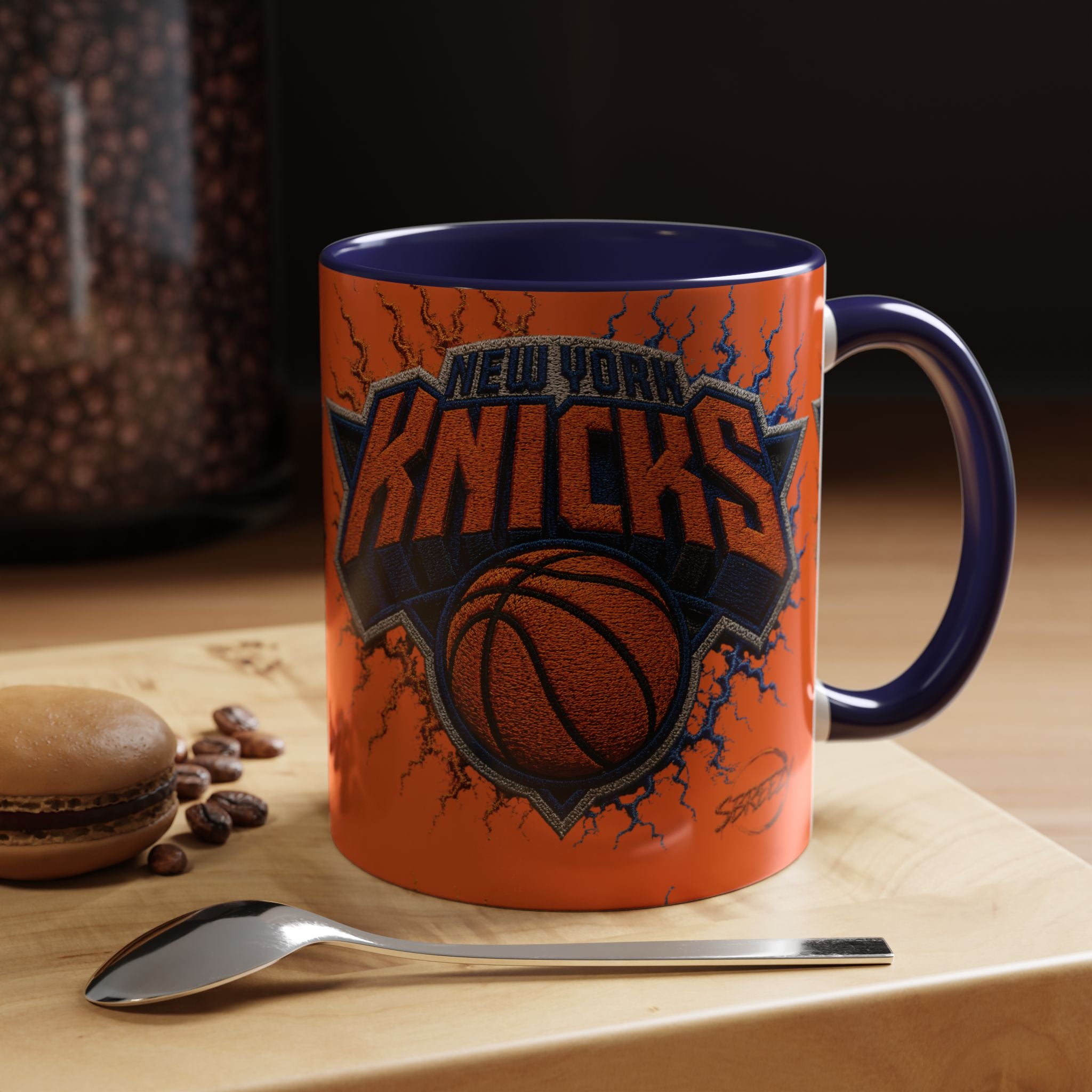 New York Knicks Basketball Accent Coffee Mug — 11/15oz Orange & Black