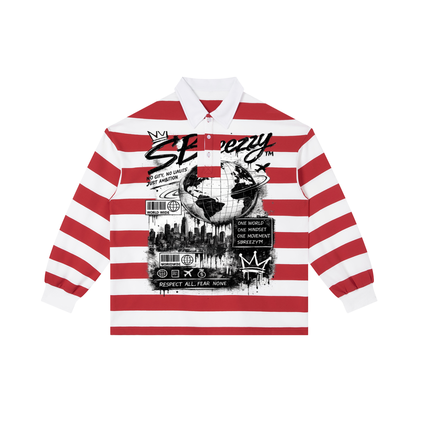 Sbreezy No Limits Color Block Stripe Polo Shirt