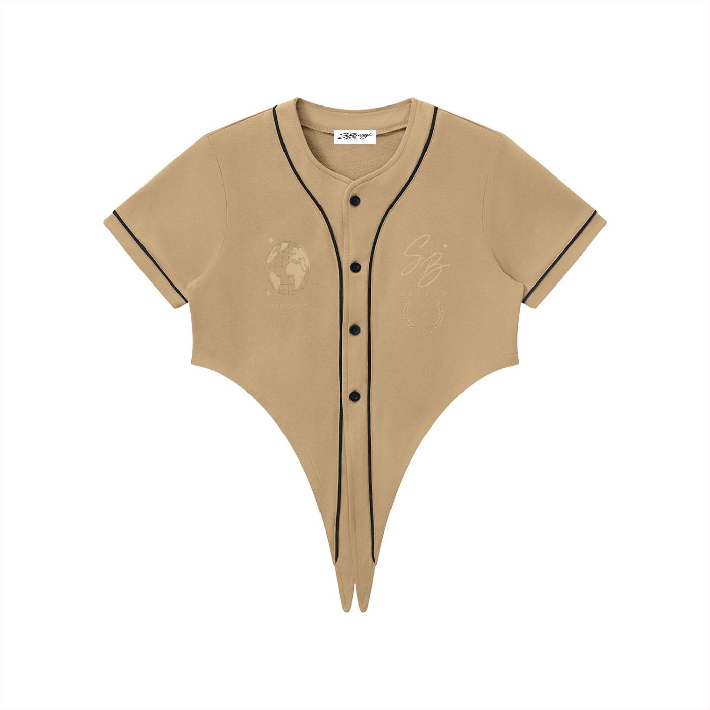 Sbreezy World Women's Piping Baseball Jersey