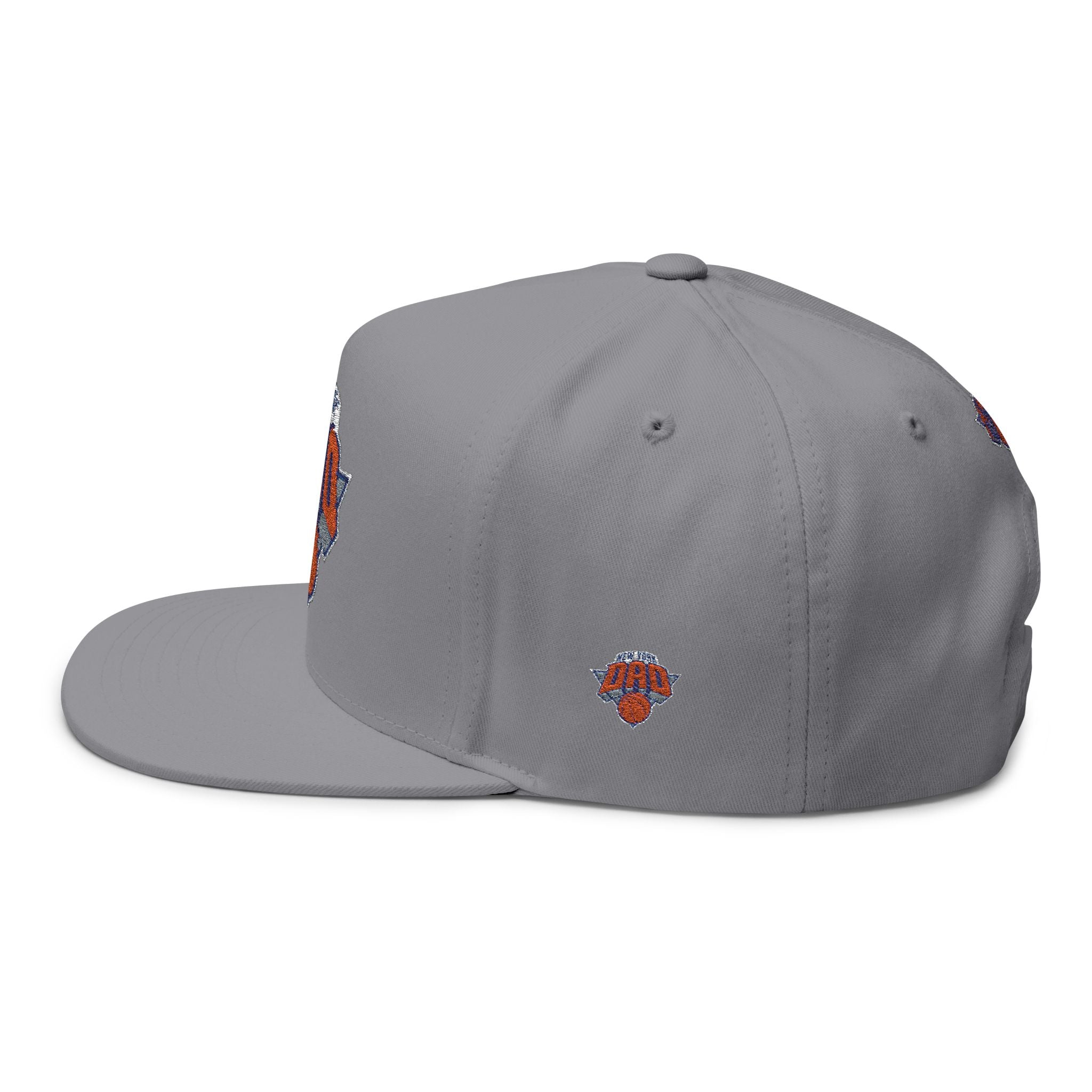 New York Dad Basketball Flat Bill Cap — Embroidered Sports Dad Hat