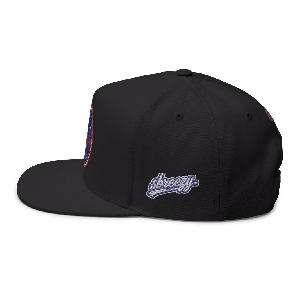 Embroidered Flat Bill Cap — New York Knicks Basketball Logo Snapback