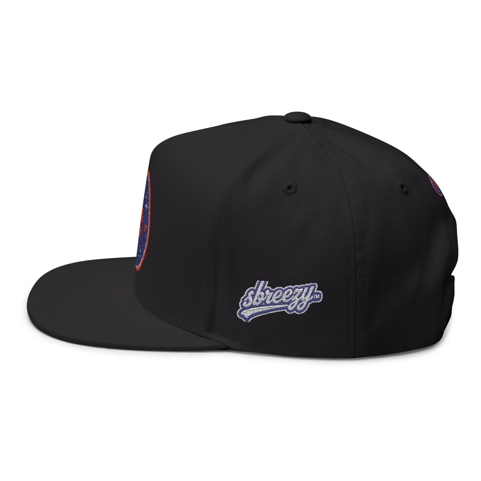 Embroidered Flat Bill Cap — New York Knicks Basketball Logo Snapback