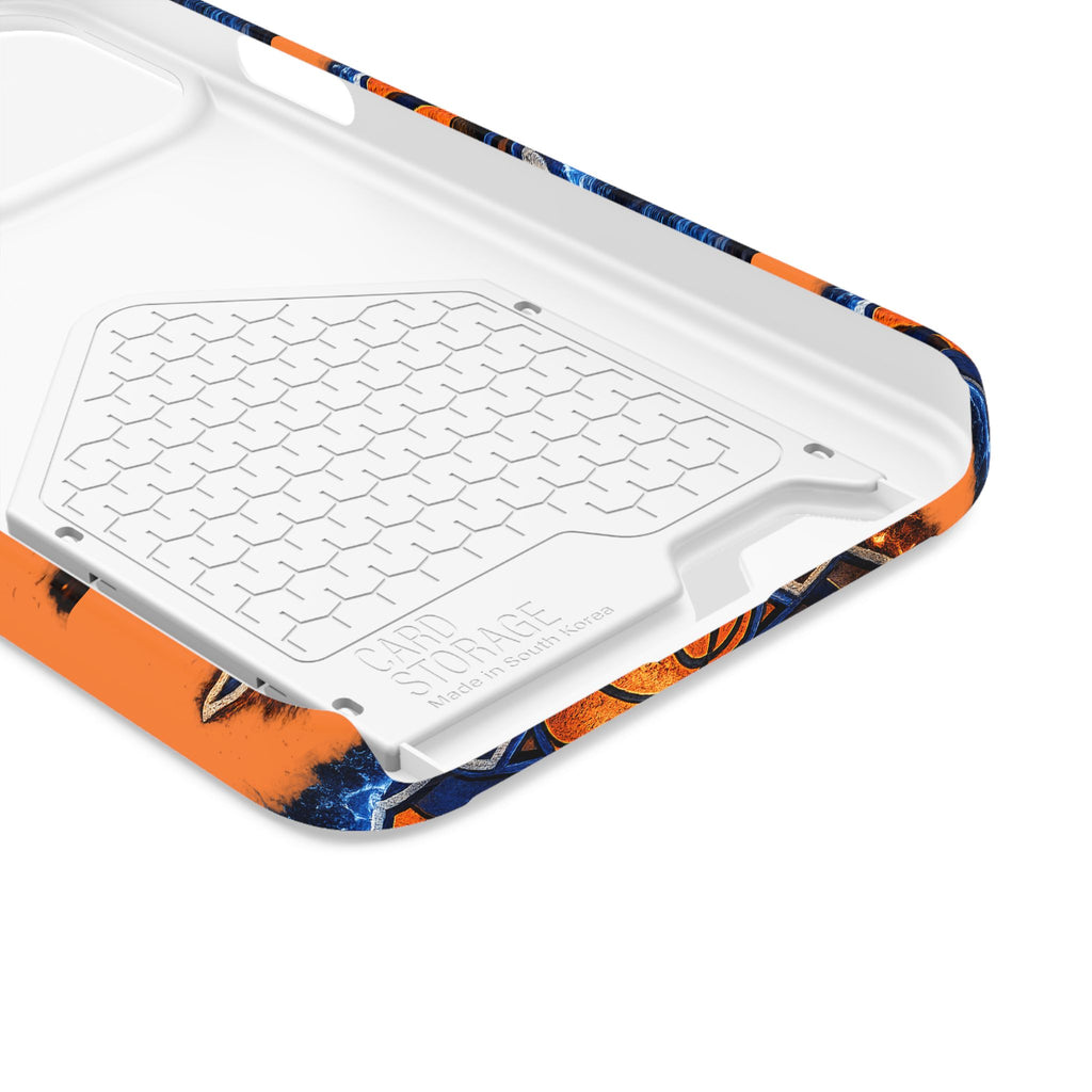 New York Knicks Card Holder Phone Case — Orange Team Logo Wallet Case