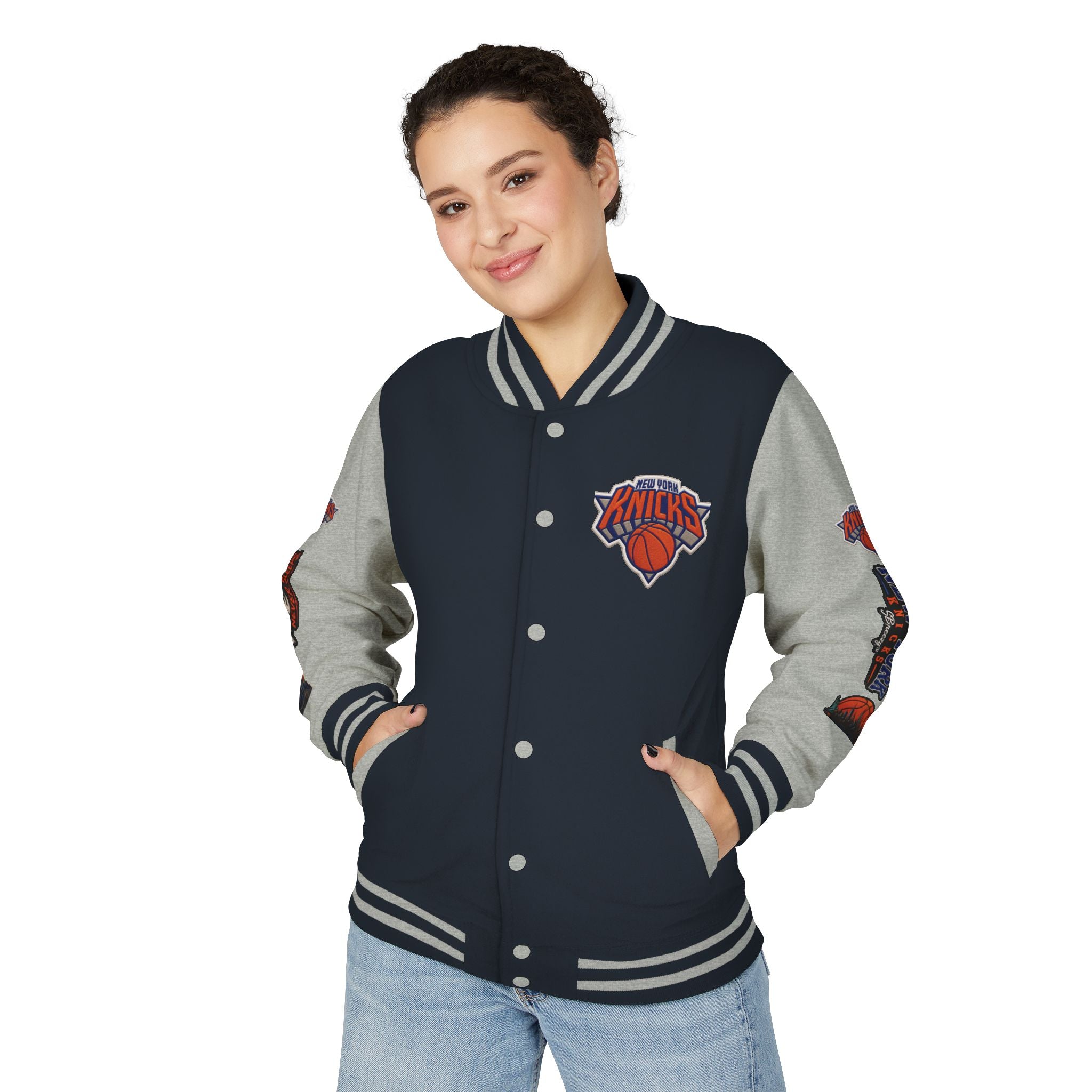 Letterman Jacket — 'The City Never Sleeps' New York Knicks Varsity Jacket