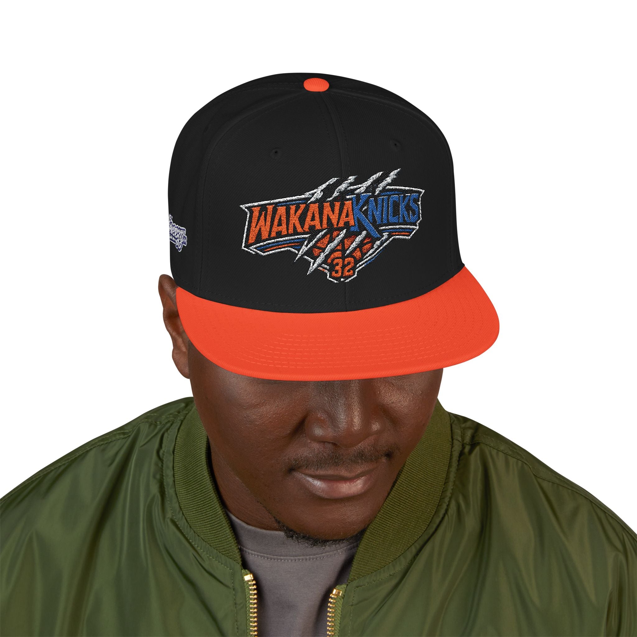 New York Knicks Embroidered Snapback Hat — Retro Team Logo Cap