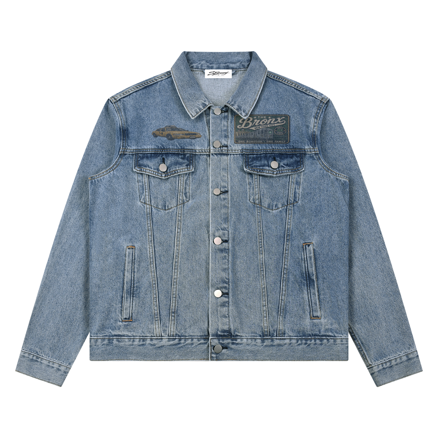 Nyc Unisex Vintage Wash Denim Jacket