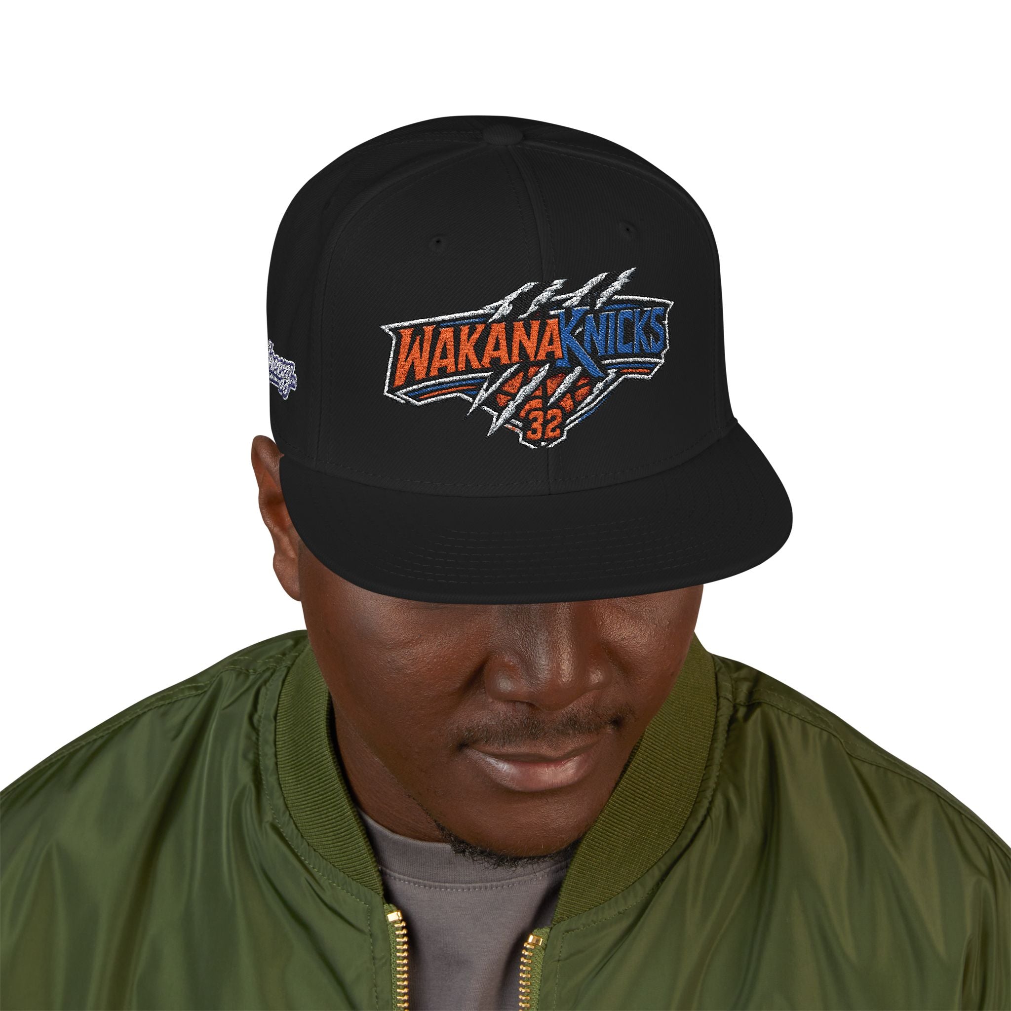 New York Knicks Embroidered Snapback Hat — Retro Team Logo Cap