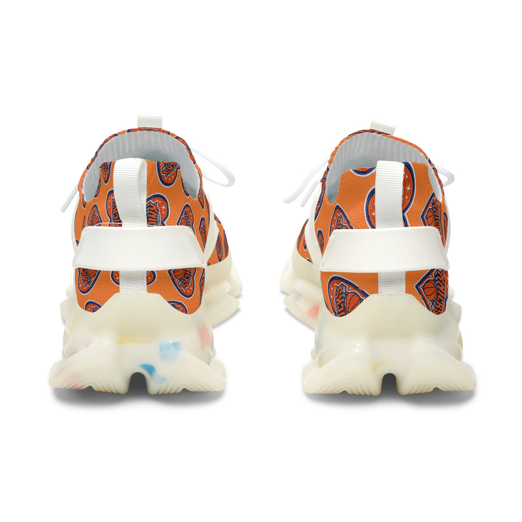 Orange Heart Logo Mesh Sneakers — Women’s Sporty Knicks-Inspired Trainers