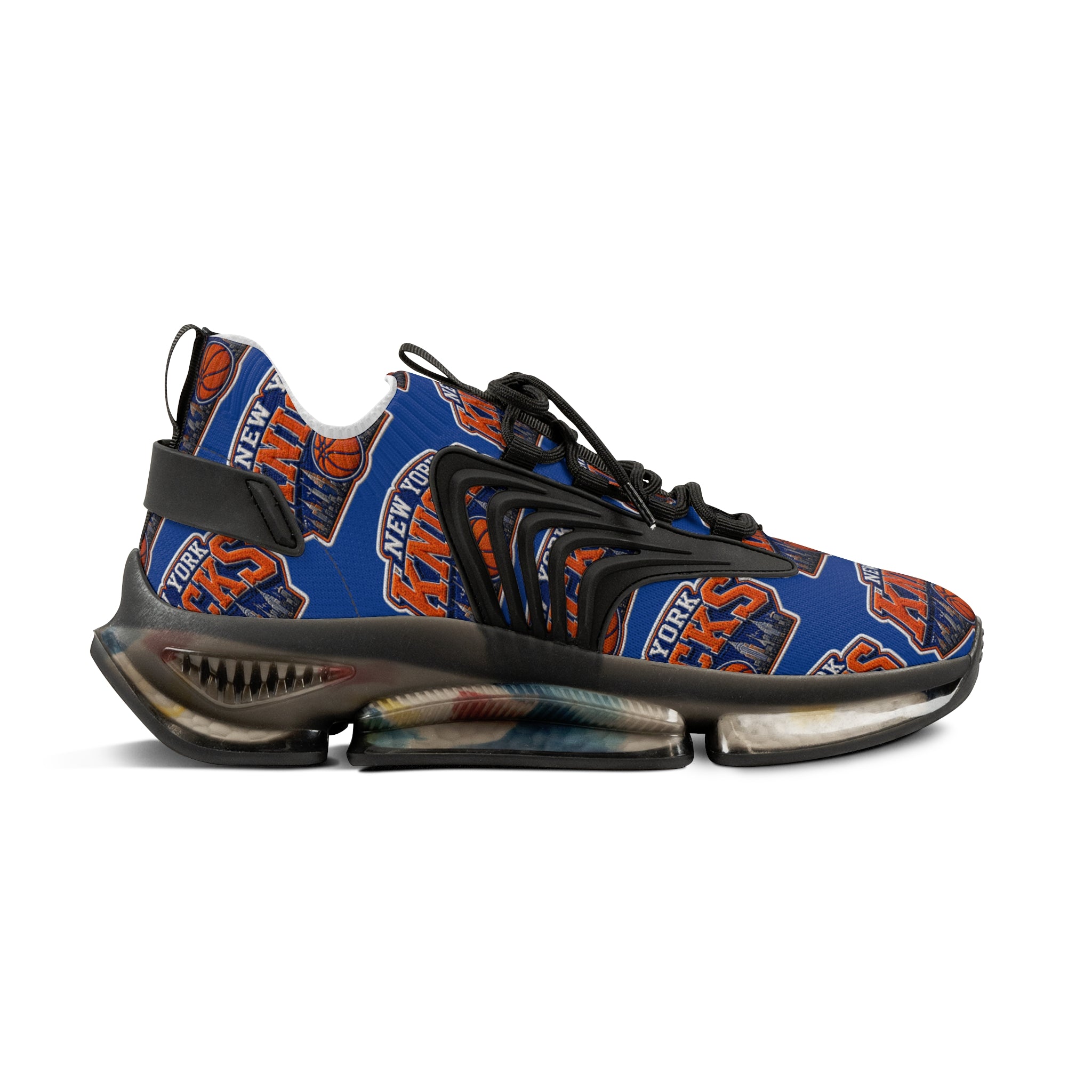 Knicks Basketball Mesh Sneakers — Men's Team Logo Athletic Shoes
